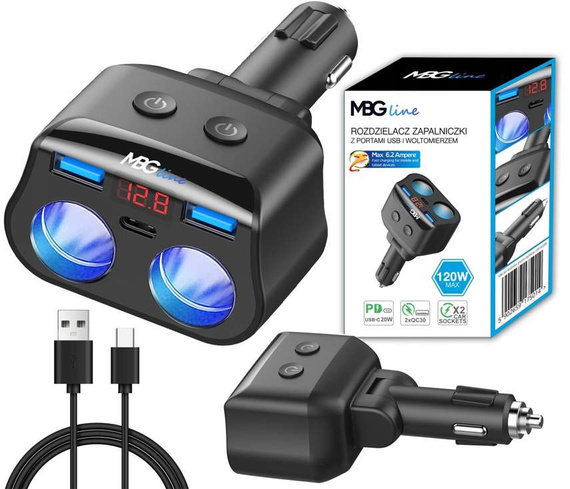 Rozdzielacz gniazda zapalniczki MBG Line HC69PD