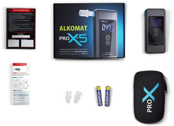 Alkomat elektrochemiczny AlcoFind PRO X-5 - ustniki gratis!