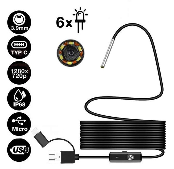Kamera inspekcyjna USB endoskop 3.9mm AN97 5m HD