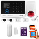 Bezprzewodowy alarm GSM +WiFi - system alarmowy HUXGO z aplikacją TUYA - zestaw alarmowy HXA003 2G B R1 BS z syreną bezprzewodową