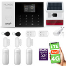 Alarm bezprzewodowy WiFi + GSM 4G - zestaw alarmowy HUXGO z aplikacją TUYA - HXA005 4G B R3D3 BS z syreną bezprzewodową