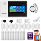 (A) Bezprzewodowy alarm GSM + WiFi - system alarmowy HUXGO z aplikacją TUYA - zestaw alarmowy HXA007 2G B R9D9 PS z syreną przewodową