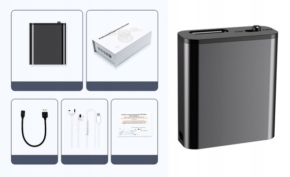 Mini dyktafon szpiegowski 16GB z detekcją dźwięku Q8