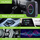 HUXGO, bezprzewodowy adapter samochodowy Ai Smart Box 3w1, kompatybilny z CarPlay i Android Auto BY961P