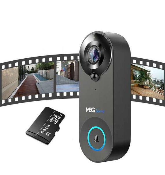 Domofon WiFi z dzwonkiem, kamerą Full HD i czujnikiem ruchu kompatybilny z aplikacją TUYA SMART (czarny)