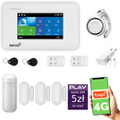 Alarm bezprzewodowy WiFi + GSM 4G - zestaw alarmowy HUXGO z aplikacją TUYA - HXA006 4G W D3 PS z syreną przewodową