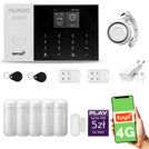 Alarm bezprzewodowy WiFi + GSM 4G - zestaw alarmowy HUXGO z aplikacją TUYA - HXA005 4G B R5 PS z syreną przewodową