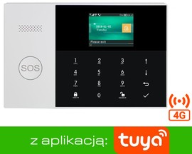 Bezprzewodowa centrala alarmowa GSM + WiFi z aplikacją TUYA SMART, HUXGO - HXA005 4G