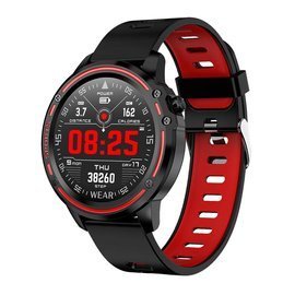 Smarwatch LE8 - zegarek elektroniczny, czarno-czerwony