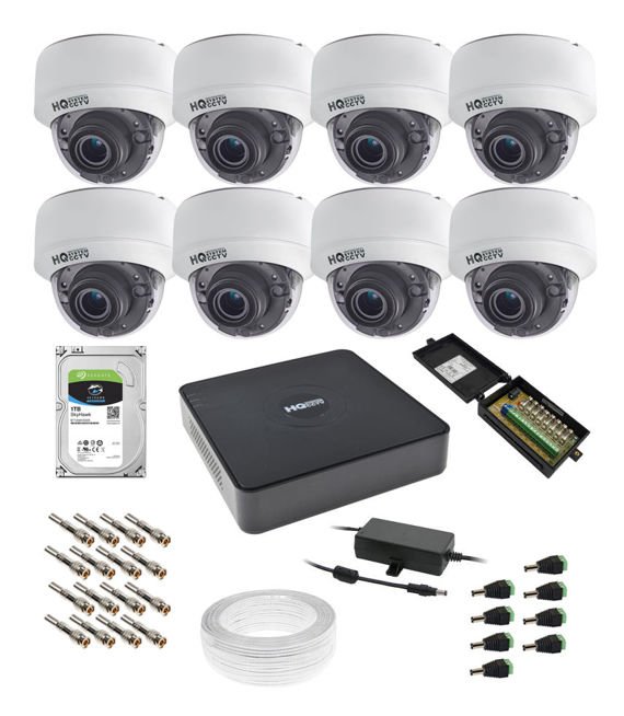 Zestaw do monitoringu 8 kamer kopułkowych EMKD08